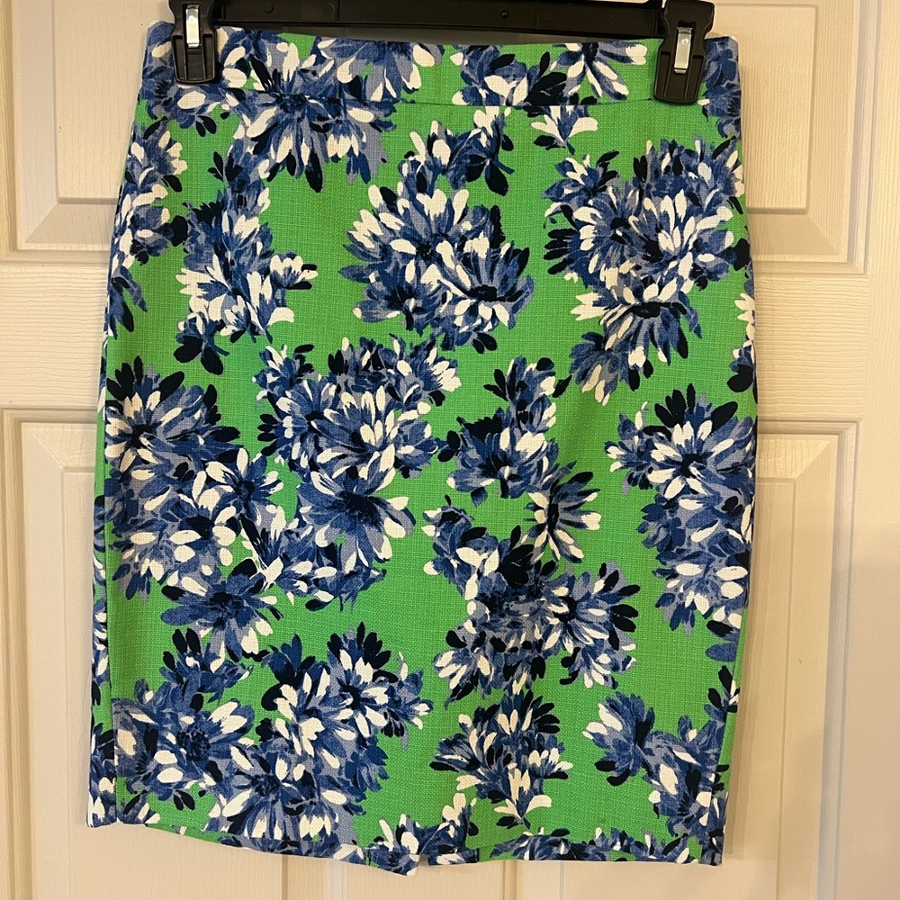 J. Crew Floral Pencil Skirt Size 2